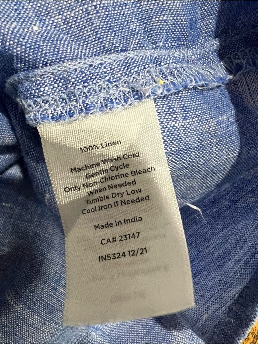 Talbots Chambray Puff-Sleeve Tie-Hem Blouse - Picture 5 of 5